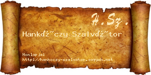 Hankóczy Szalvátor névjegykártya